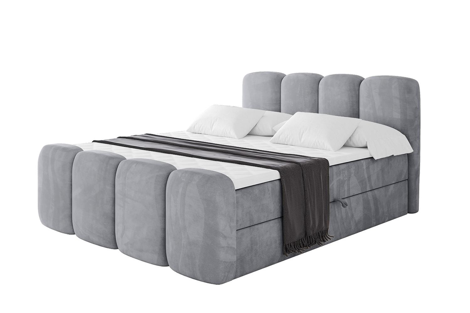 BOXBETT mit Matratze H4 und Lattenrost - NINA-Z - 200x200 cm Monolith - Hellgrau - Hellgrau, Holzwerkstoff (200/200cm)