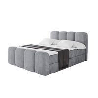 BOXBETT mit Matratze H4 und Lattenrost - NINA-Z - 200x200 cm Monolith - Hellgrau - Hellgrau, Holzwerkstoff (200/200cm)