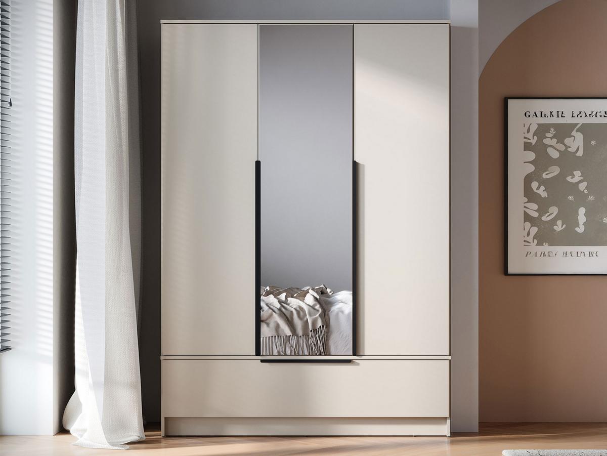 DREHTÜRENSCHRANK Spirit 3D - Kaschmir/Schwarz, Holzwerkstoff/Kunststoff (135/193/51cm) - MIRJAN24
