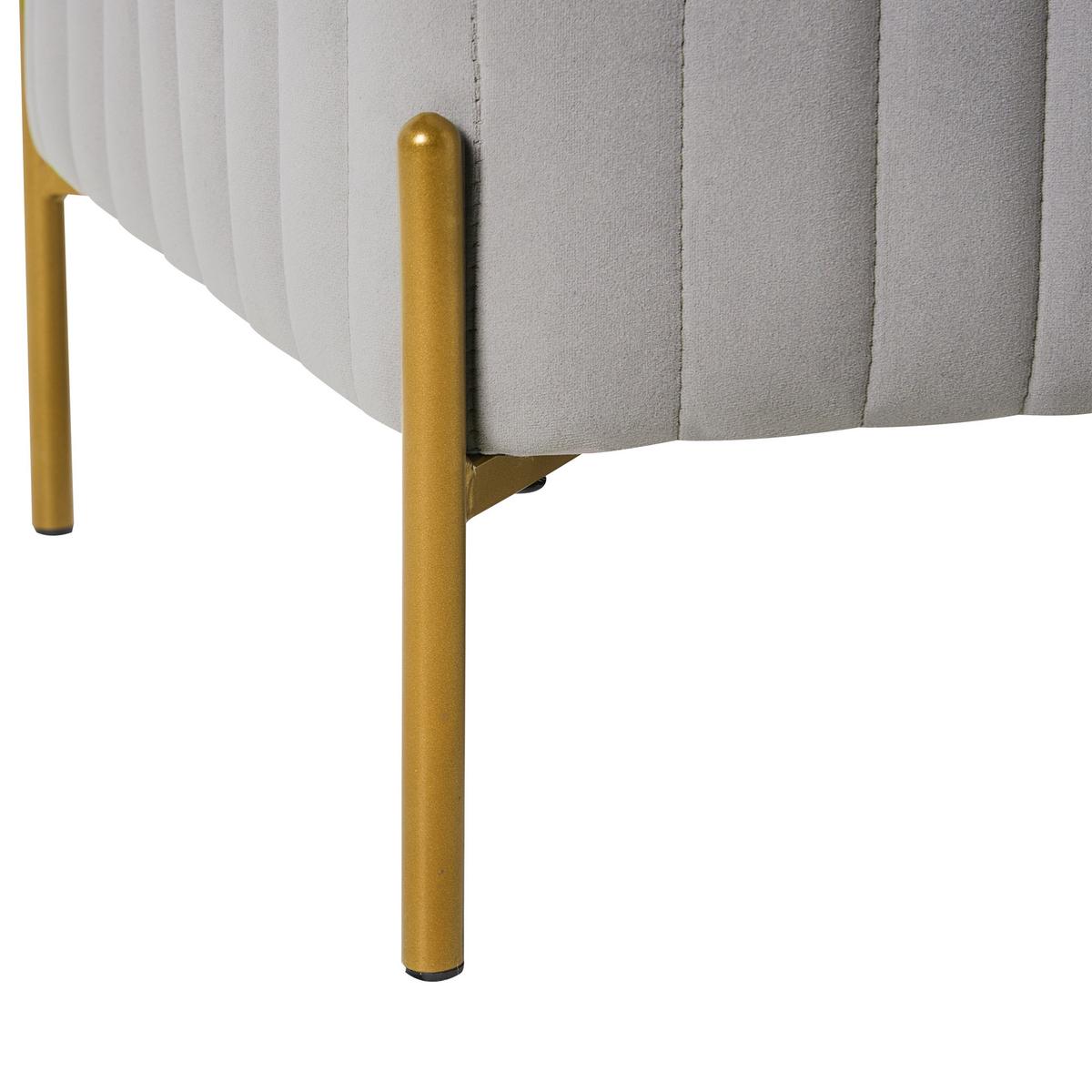 POLSTERBANK Samtstoff Grau Utah - Grau, Textil (91/43/47cm) - Beliani