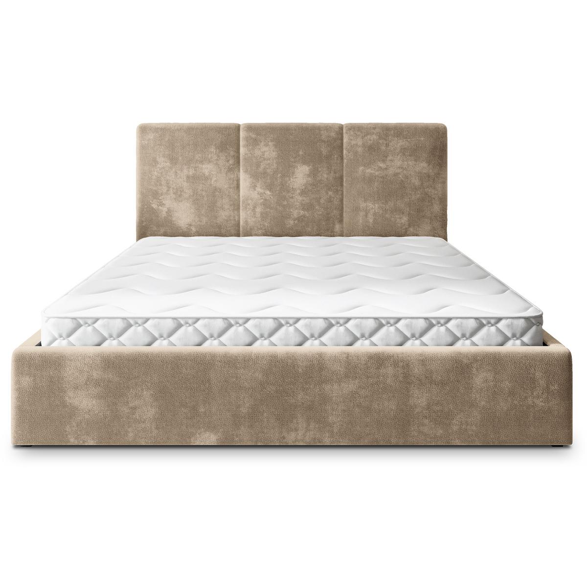 POLSTERBETT AZURI 120x200 cm mit Bettkästen - Beige - Beige, Holz (120/200cm) - MASSENO