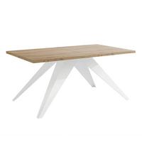 AUSZIEHTISCH XANDRO 140/80/76 cm mit Metallgestell, Weiß / Craft-Eiche - Eichefarben/Weiß, Holzwerkstoff/Metall (80/140/76cm) - Idohome