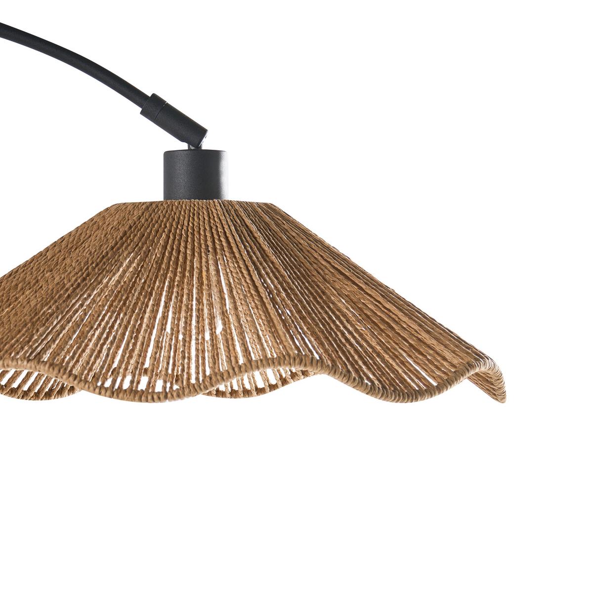 STEHLAMPE Naturfarben Migori - Schwarz/Naturfarben, Papier (40/70/160cm) - Beliani