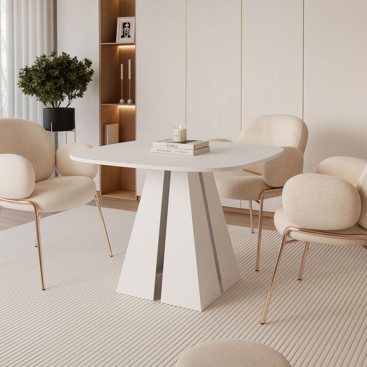 AUSZIEHTISCH ZELO 120/60/76 cm, Weiß - Weiß, Holzwerkstoff/Metall (60/120/76cm) - Idohome
