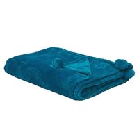 DECKE Türkis Saitler 220/200 cm - Türkis, Textil (200/220cm) - Beliani