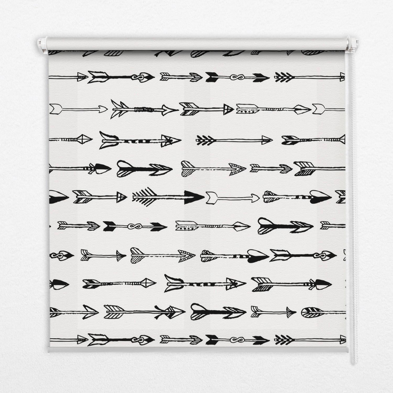 INNENROLLO - Fensterrollo - Rollo - 80x140 cm - Skizze der Pfeile - Grau, Kunststoff (80/140/0.5cm) - TULUP