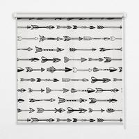 INNENROLLO - Fensterrollo - Rollo - 140x140 cm - Skizze der Pfeile - Grau, Kunststoff (140/140/0.5cm) - TULUP