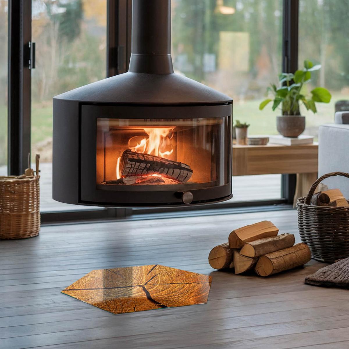 GLASPLATTE für Kamin h40 cm - Orange, Glas (40/40/0.4cm) - TULUP