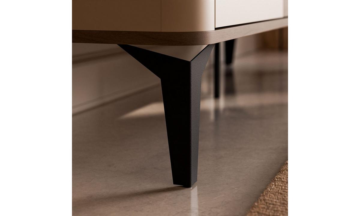 KOMMODE MOCHA 140/40/81 cm 2 Türen 3 Schubladen Kaschmir/Nussbaum Royal - Kaschmir/Schwarz, Holzwerkstoff/Kunststoff (140/81/40cm) - Lookway