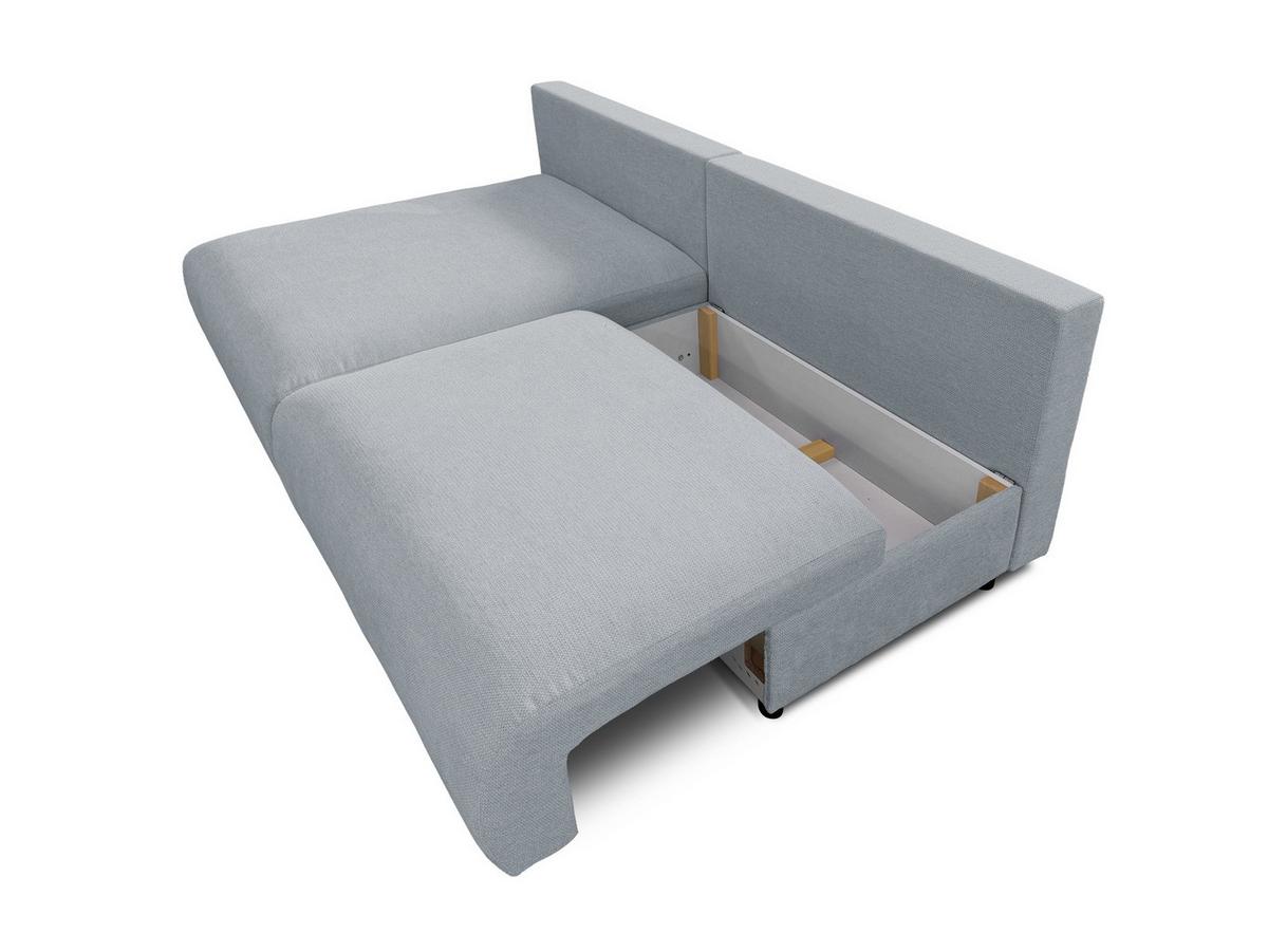 ECKSOFA Sora mit Schlaffunktion, Bettkasten und extra tiefer Komfortzone aus hochwertigem Grau Strukturstoff - Schwarz/Grau, Holz/Kunststoff (140/200cm) - S-Style