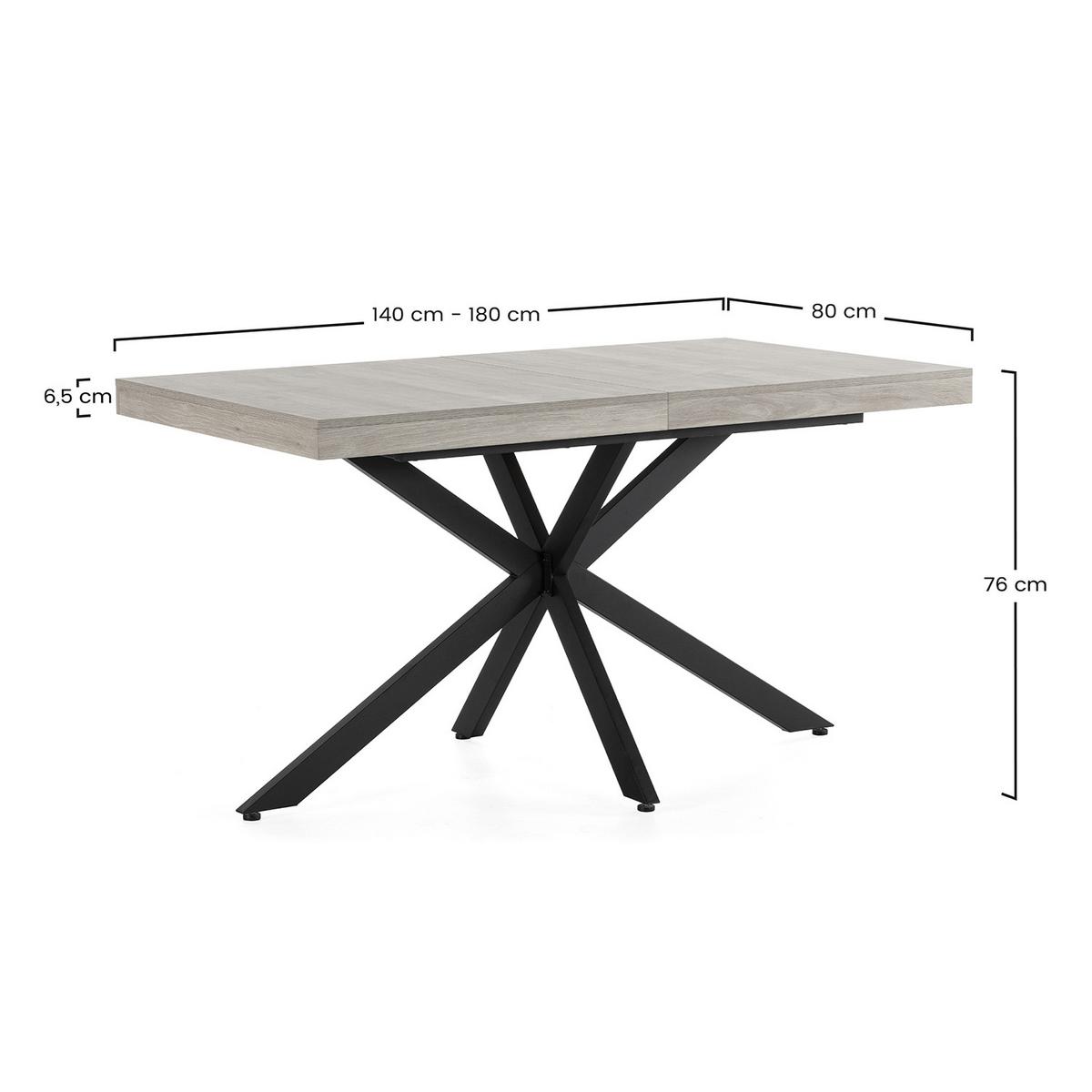 ESSTISCH Genova in Eiche, 140-180 cm - Eichefarben, Holzwerkstoff (80/140/75cm) - VS Venta-stock