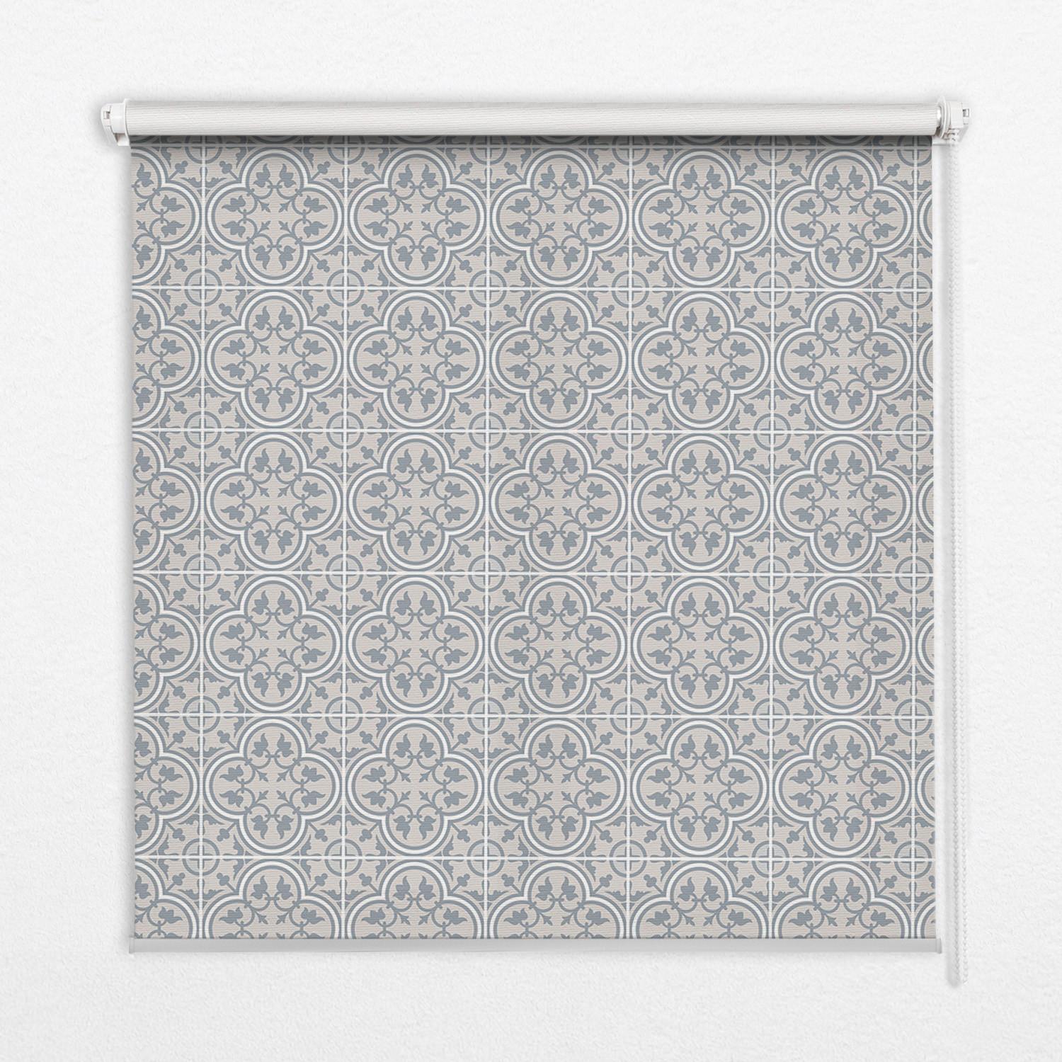 INNENROLLO - Fensterrollo - Rollo - 70x140 cm - Portugiesische Fliesen - Grau, Kunststoff (70/140/0.5cm) - TULUP
