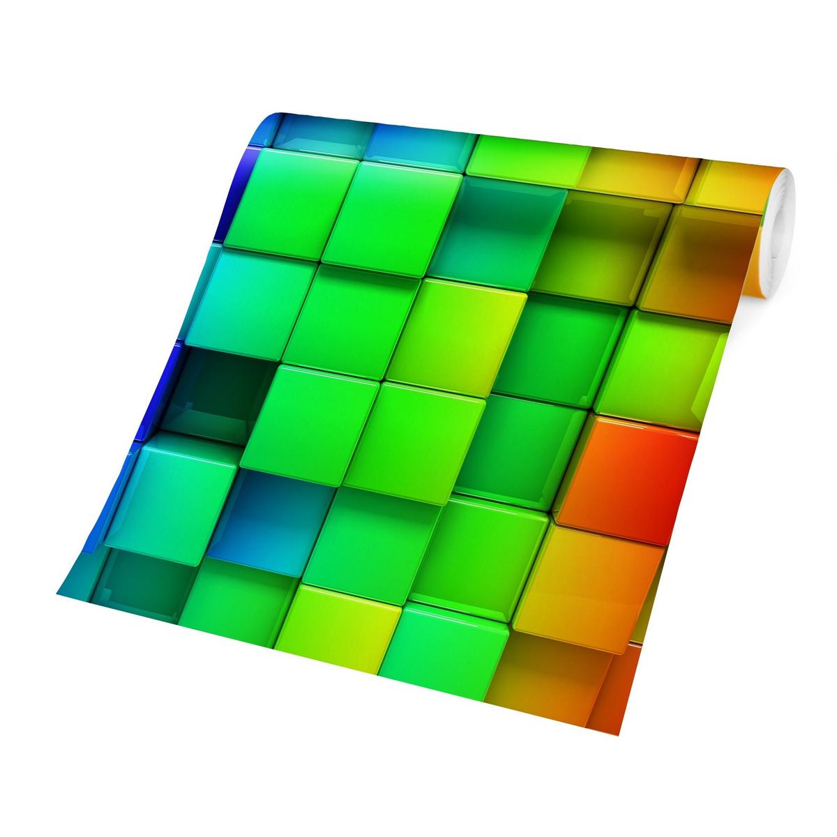 FOTOTAPETE 3D Würfel 192/192 cm - Multicolor, Papier (192/192cm) - Bilderwelten
