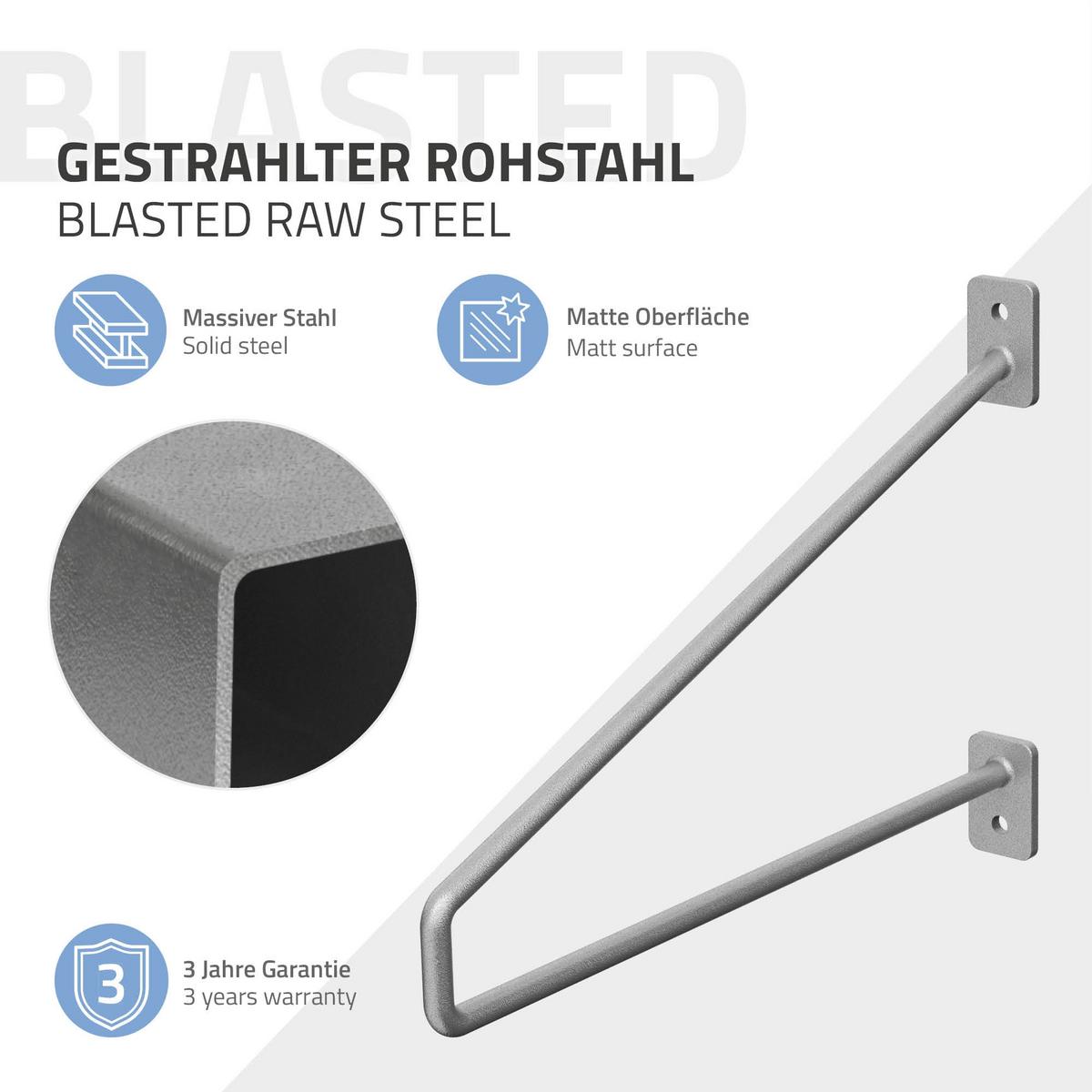 REGALHALTERUNG 2er Set 265mm Silber - Silberfarben, Metall (2.3/18/26.5cm) - ML-DESIGN