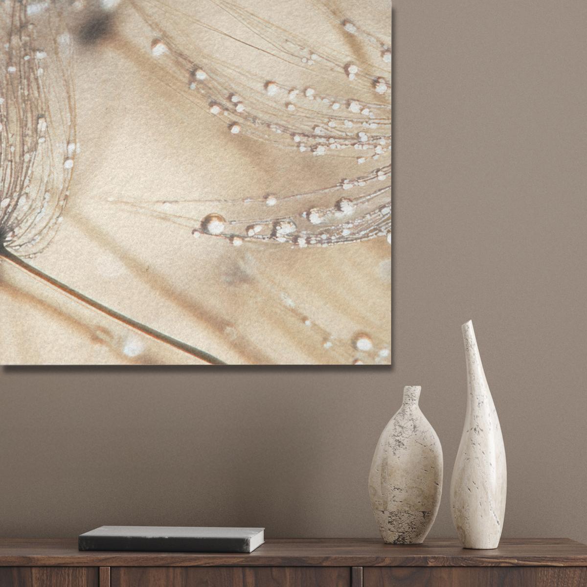AKUSTIKBILD Löwenzahn - Abstrakt - Natur - Beige Wandbilder 60x80 cm - Braun, Kunststoff (60/80/0.9cm) - MuchoWow