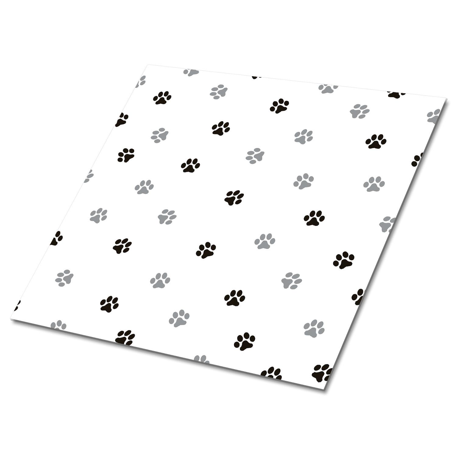 FLIESENAUFKLEBER 9 Stück 30x30 cm selbstklebend Hundepfoten - Grau, Textil (30/1.6/30cm) - TULUP