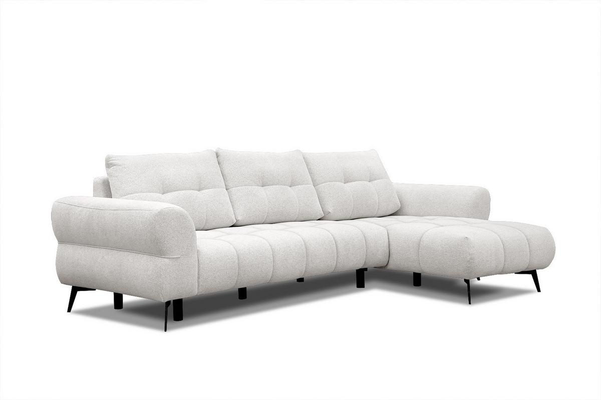 ECKSOFA SALVINI 4-Sitzer, weiß - Schwarz/Weiß, Holzwerkstoff/Textil (292/158cm) - Wozimo