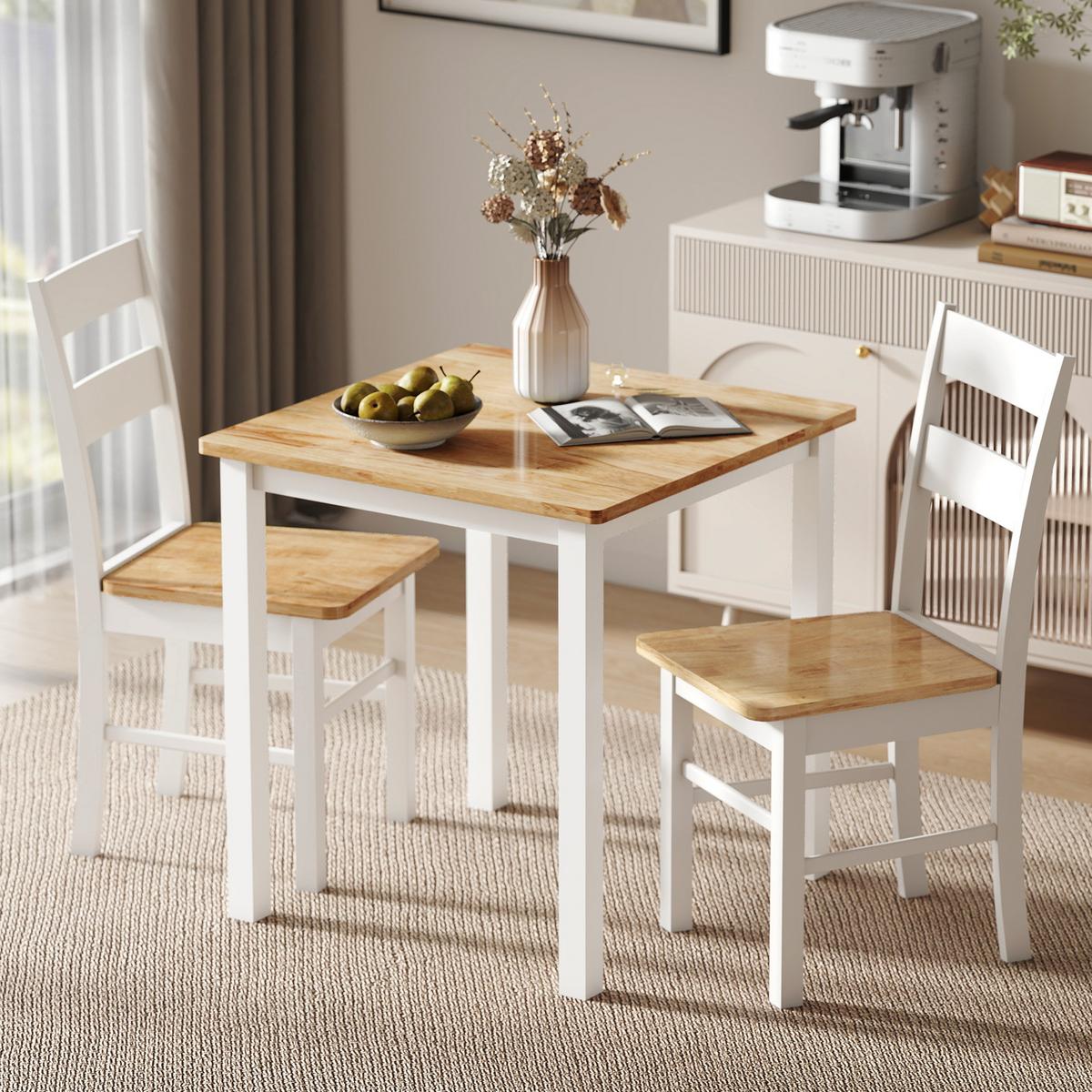 ESSTISCH 69 x 69 cm Küchentisch für 2-4 Personen Kleiner Esszimmertisch Eiche - Eichefarben/Weiß, Holz (69/69/75cm) - HOMCOM