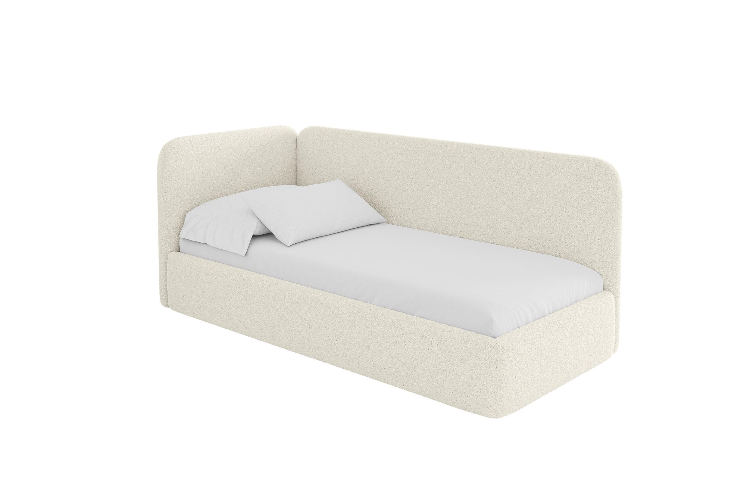 EINZELLBETT Jugendbett mit Bettkasten, Rechts - ELSY 100x200 Beige - Perlmutt, Holzwerkstoff/Textil (100/200cm) - ALTDECOR