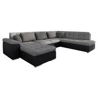 WOHNLANDSCHAFT Niko Bis Lux, Seite: Links - Schwarz, Holz/Textil (348/76/205cm) - MIRJAN24