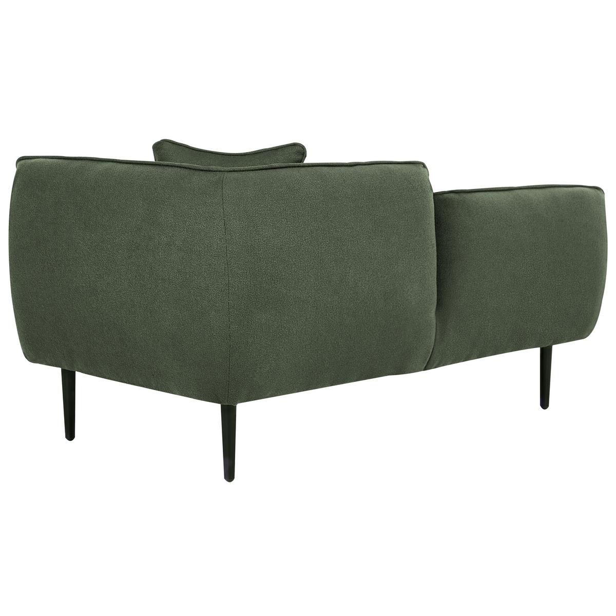 CHAISELONGUE Bouclé dunkelgrün rechtsseitig Chevannes - Schwarz/Grün, Textil (138/74/77cm) - Beliani
