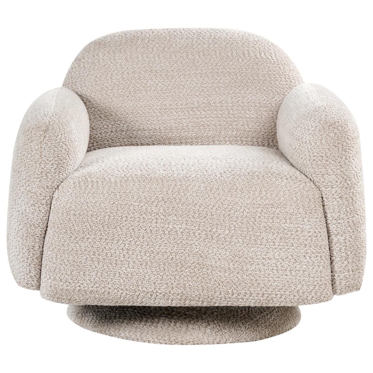 DREHSESSEL Stoff Beige Aapua - Beige, Textil (82/74/72cm) - Beliani