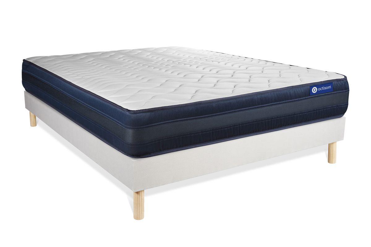BETT Actimemo tech Memory-Schaum 130 x 220 cm h4 - Kit Bettgestell Weiß - Beige/Weiß, Karton/Holz (130/220cm) - ACTISOM