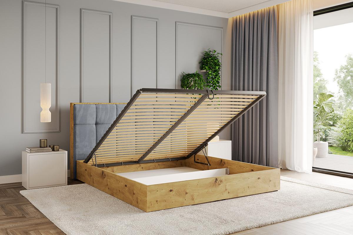 POLSTERBETT mit Bettkasten und Lattenrost, Boxbett ohne Matratze - ENZO7 160x200 - Grau, Holzwerkstoff/Textil (160/200cm) - ALTDECOR