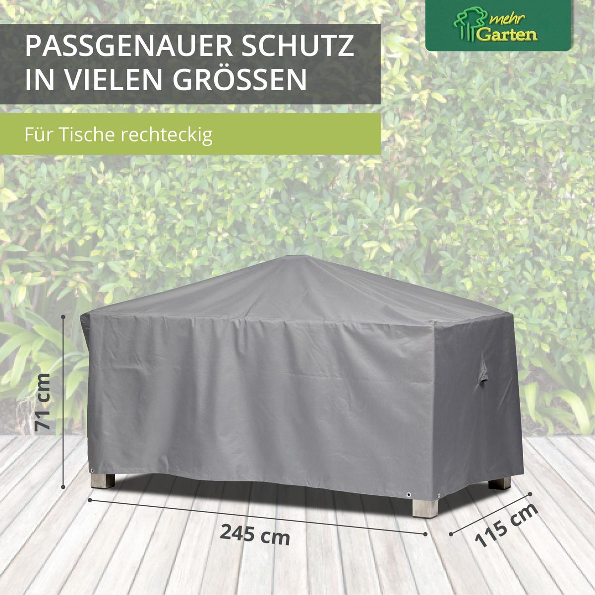 SCHUTZHÜLLE für Gartentisch Rechteckig SHP-20053 - Grau, Kunststoff (205/71/105cm) - mehr Garten