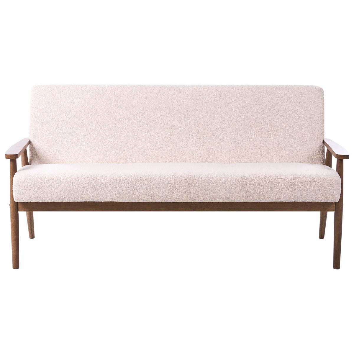 3-SITZER-SOFA Bouclé Dunkelbraun/Beige Esrum - Dunkelbraun, Textil (151/79/72cm) - Beliani