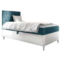 BOXBETT Filip Junior 1, Seite zum Öffnen des Bettkastens: Links - H3 - Türkis/Weiß, Holz (90/200cm) - MIRJAN24