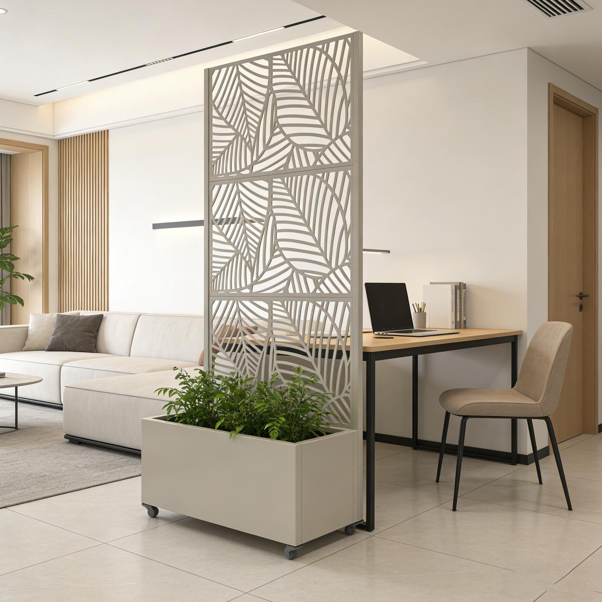 BLUMENKASTEN Surnskoki - Beige, Metall (82/190/38cm) - casa.pro