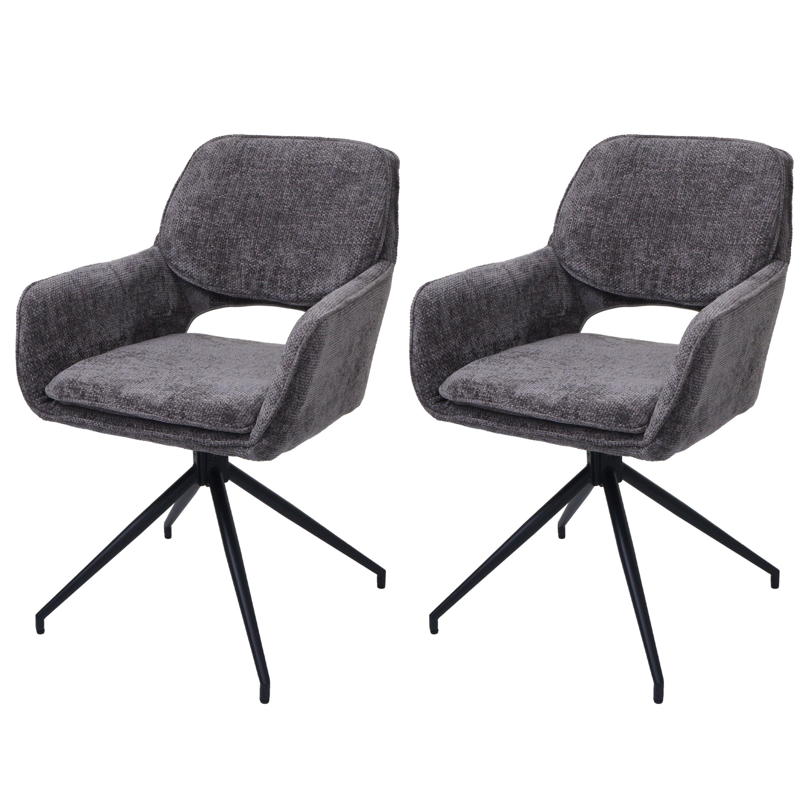 ESSZIMMERSTUHL Grau 2er-Set - Dunkelgrau/Grau, Textil (57/86/61cm) - MCW