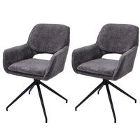 ESSZIMMERSTUHL Grau 2er-Set - Dunkelgrau/Grau, Textil (57/86/61cm) - MCW