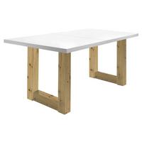 ESSTISCH ausziehbar Eila 1 160 x 90 x 75 Esszimmertisch Asteiche/Weiß Matt Lack - Weiß, Holz (160/90/75cm) - 58aufmkessel