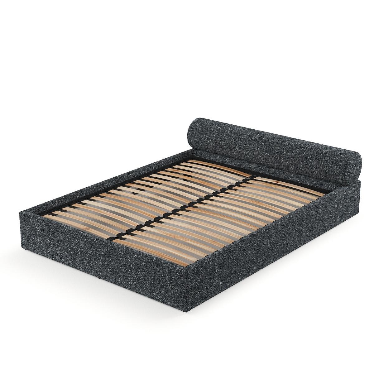 POLSTERBETT Solvo mit Stauraum 200/200 cm Grau im Blur Stoff - Schwarz/Naturfarben, Holz/Holzwerkstoff (200/200cm) - AltaBeds