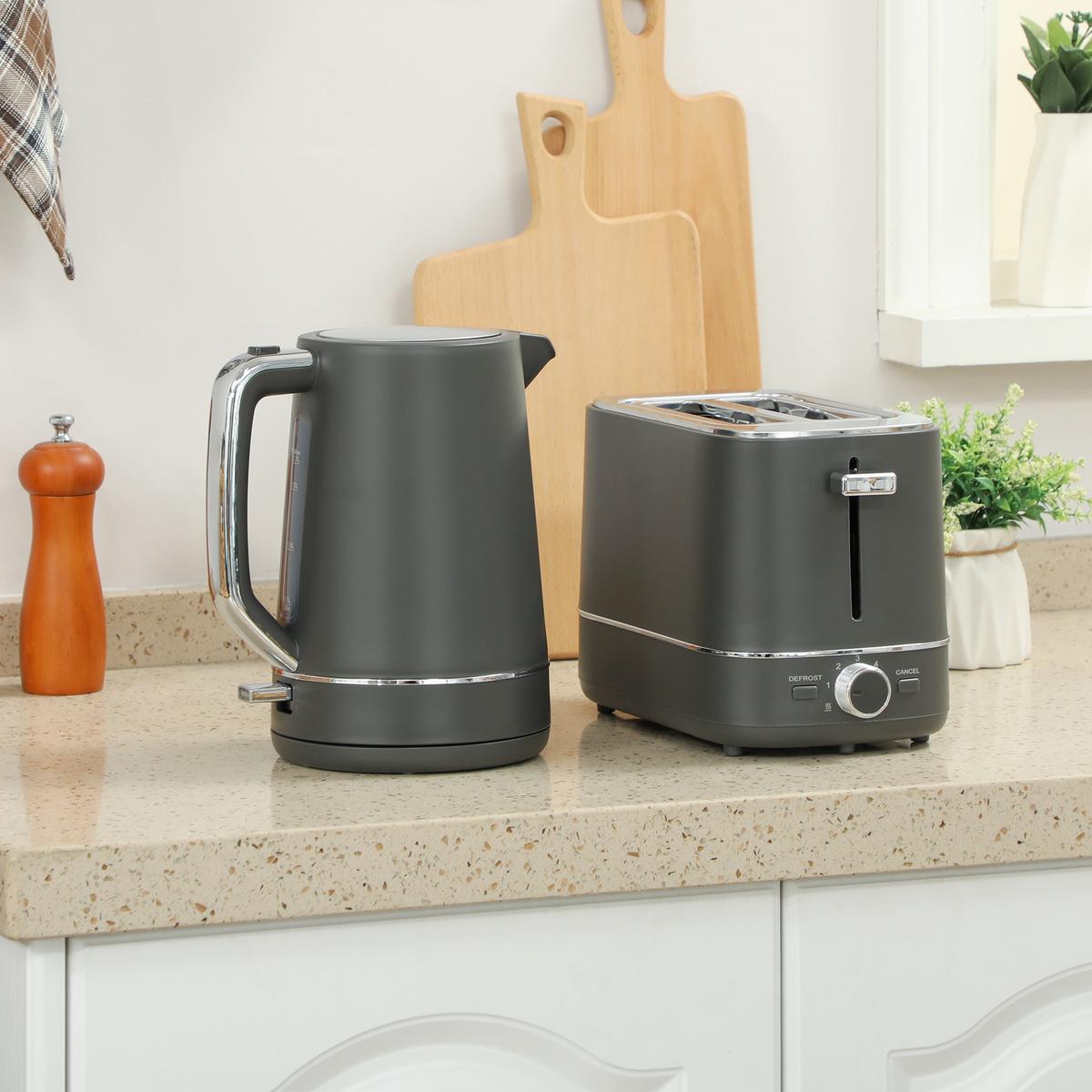 KOCHER-TOASTER-SET 2er Set Stahl Kunststoff Grau - Grau, Kunststoff (16/24.3/21.2cm) - HOMCOM
