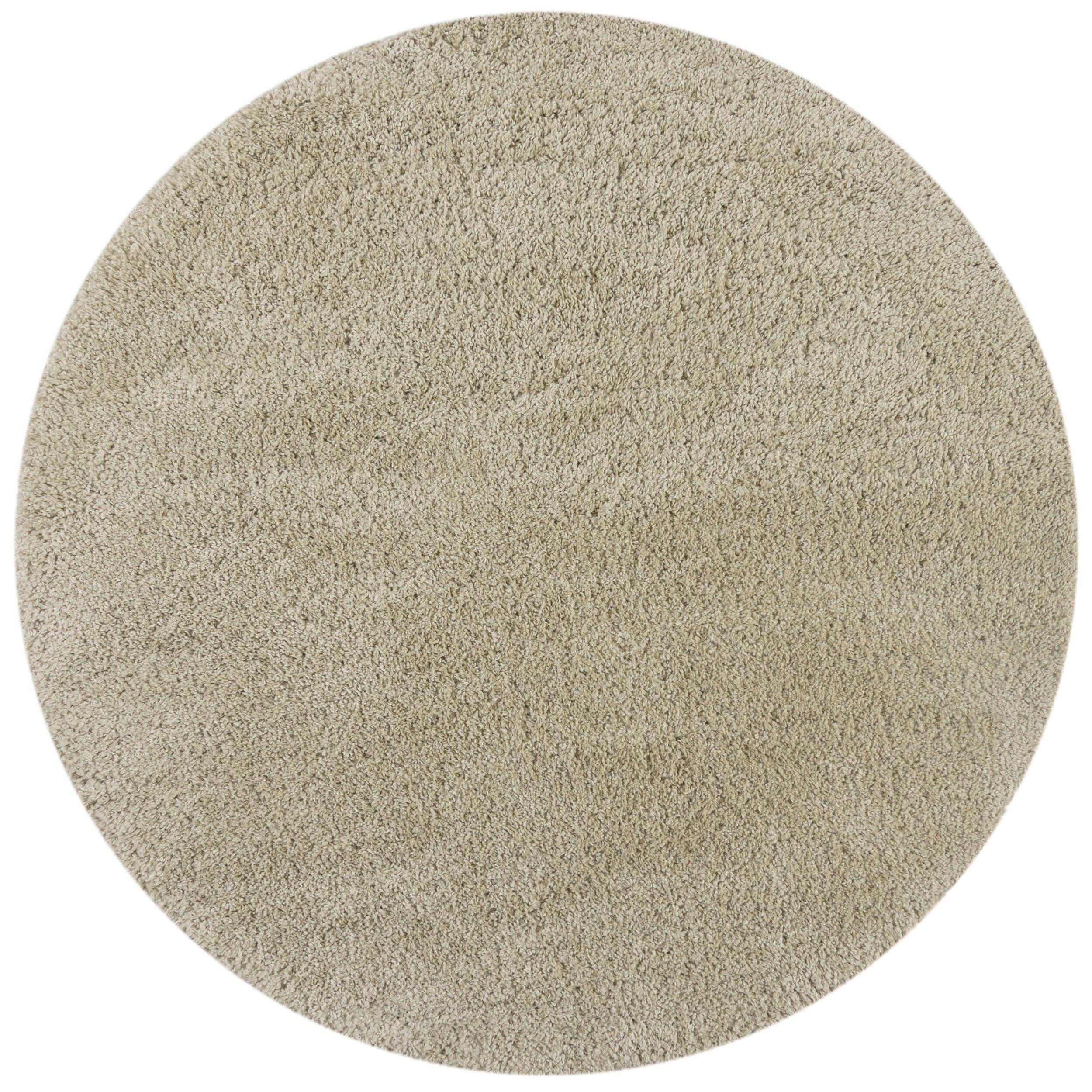 TEPPICH LYNE, einfarbig, Beige, Ø 133 cm - Beige, Textil (133/133cm) - KADIMA DESIGN
