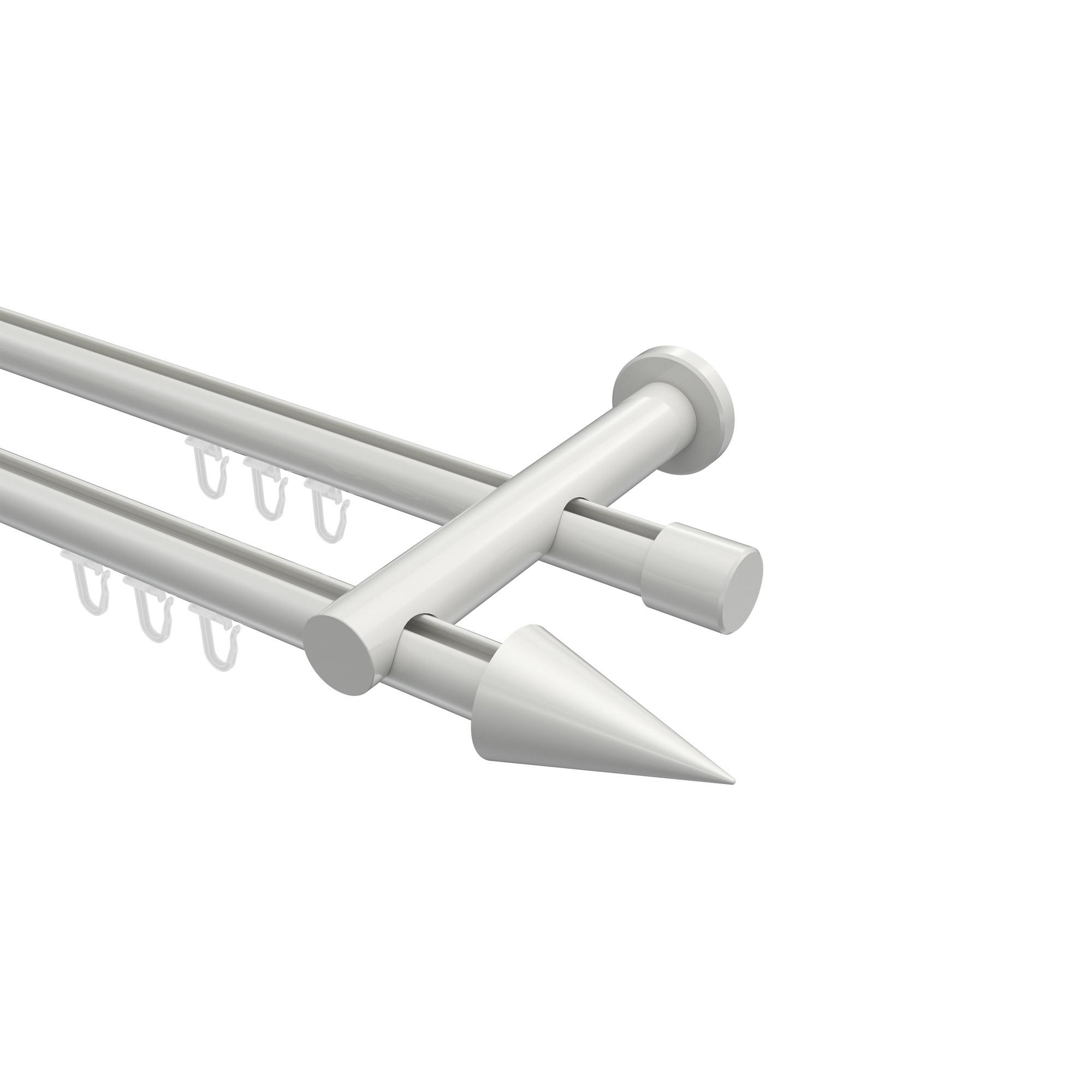 GARDINENSTANGE INNENLAUF Platon Savio 520 cm (geteilt in 4 x 130 cm), 2-läufig, 20 mm Ø Weiß - Weiß, Metall (520cm) - INTERDECO