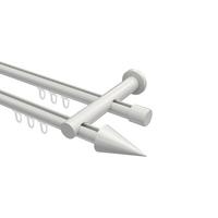 GARDINENSTANGE INNENLAUF Platon Savio 520 cm (geteilt in 4 x 130 cm), 2-läufig, 20 mm Ø Weiß - Weiß, Metall (520cm) - INTERDECO