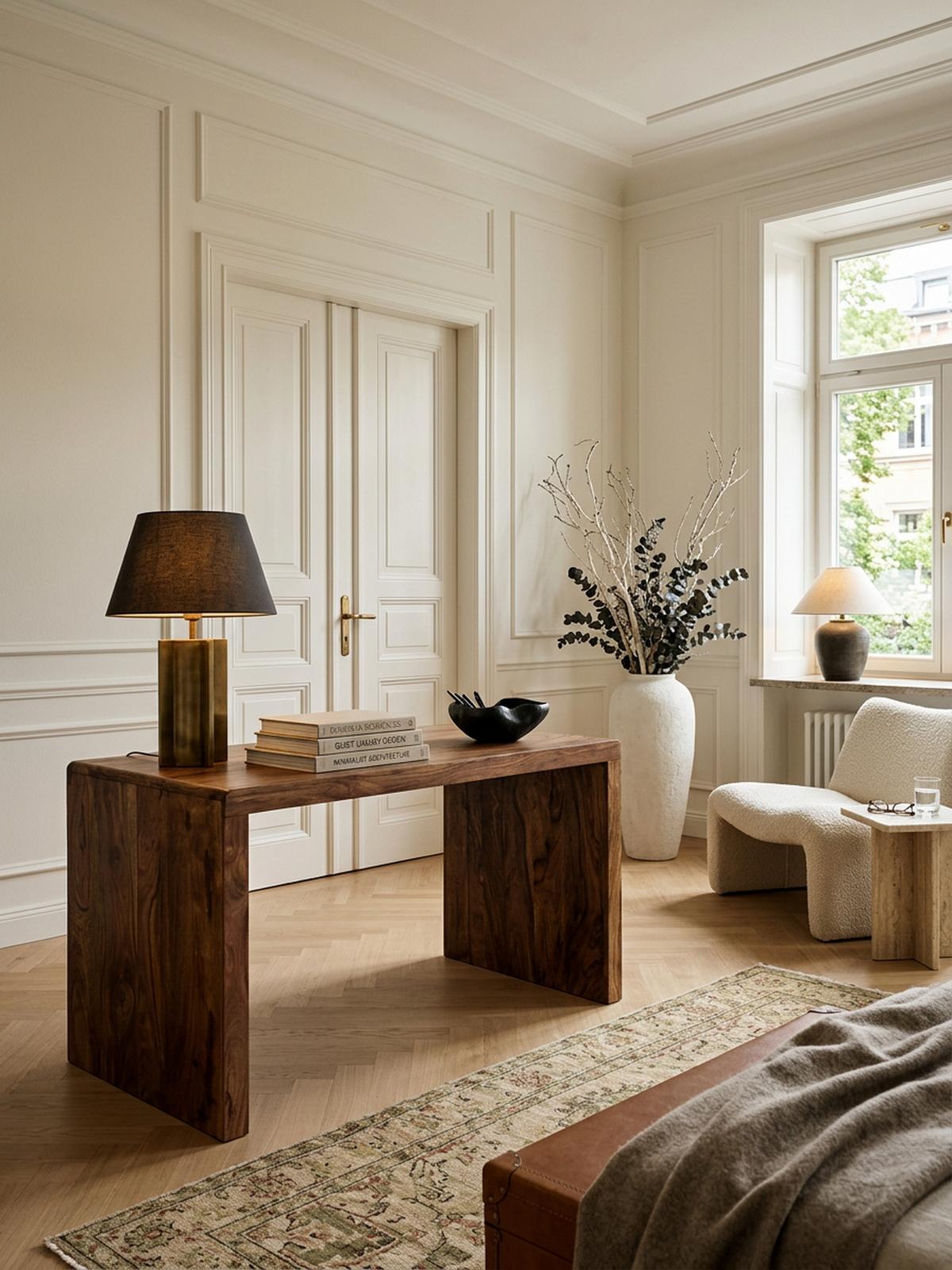 SCHREIBTISCH Massivholz Ablage Landhausstil BOHA, Dunkelbraun 120x60x76 cm - Braun, Holz (120/60/76cm) - KADIMA DESIGN