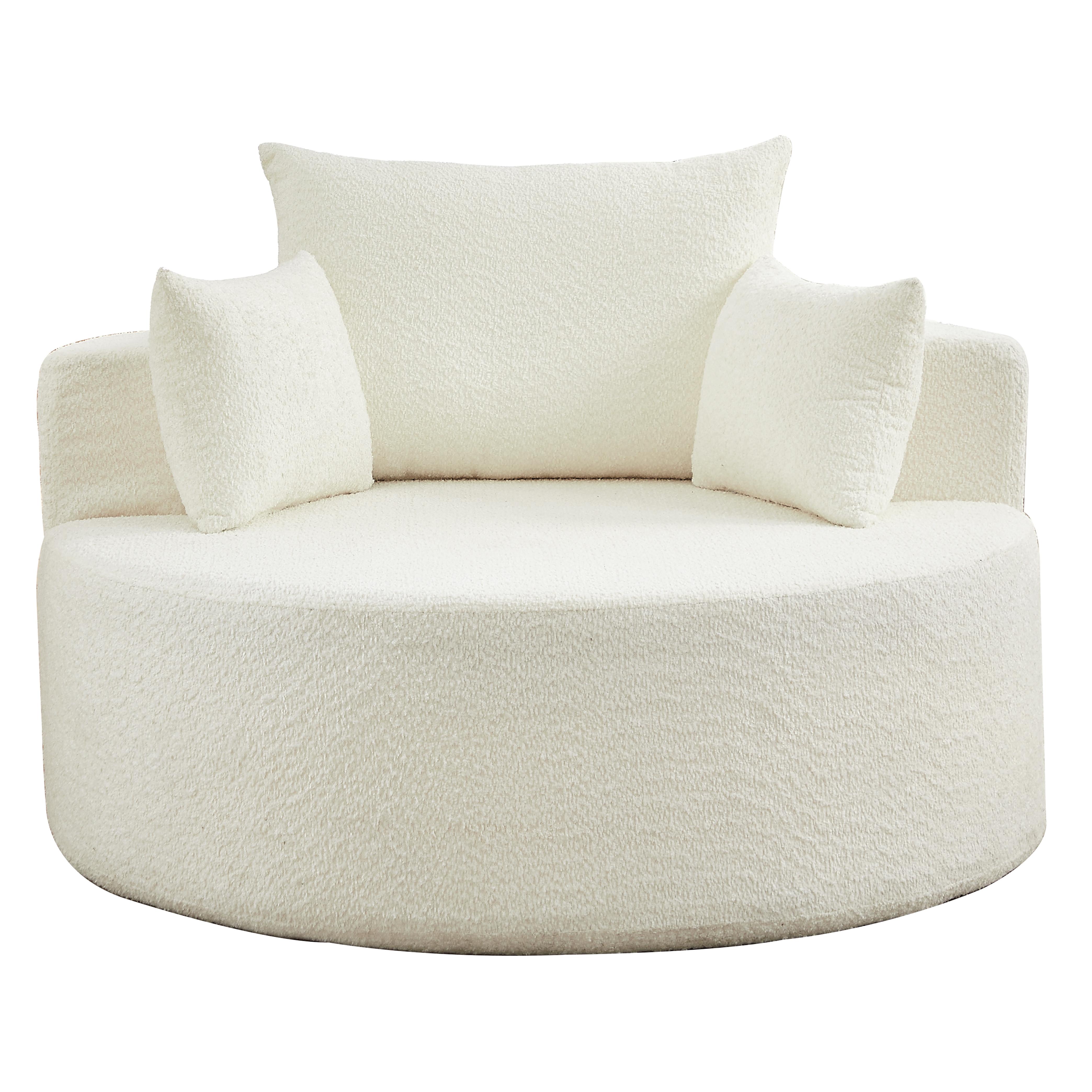 SESSEL aus Chenille-Schaumstoff, ohne Montage und modular kombinierbar - Beige, Textil (127/82/127cm) - Urban Meuble