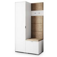 GARDEROBENSCHRANK LORI 95/181/51 cm Modern Garderobe-Set Weiß - Weiß/Mokka, Holzwerkstoff (95/181/51cm) - MASSENO