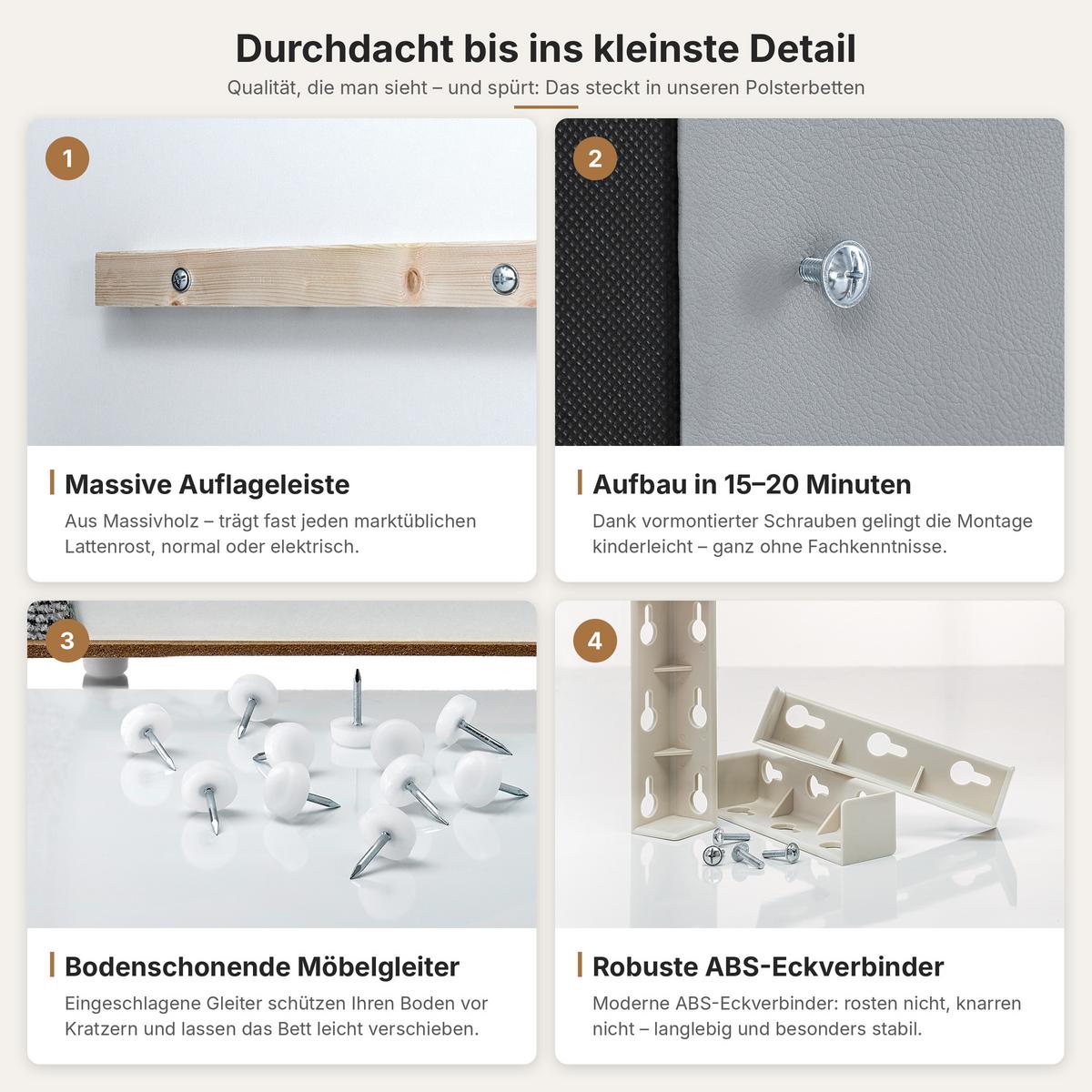 POLSTERBETT Dalas Anthrazit 140 x 200 x 40 cm Stauraum Mit hochwertiger Matratze H2 (bis 100 kg) und Lattenrost - Anthrazit, Holz (140/200cm) - Halmon Schlafkomfort Betten 
