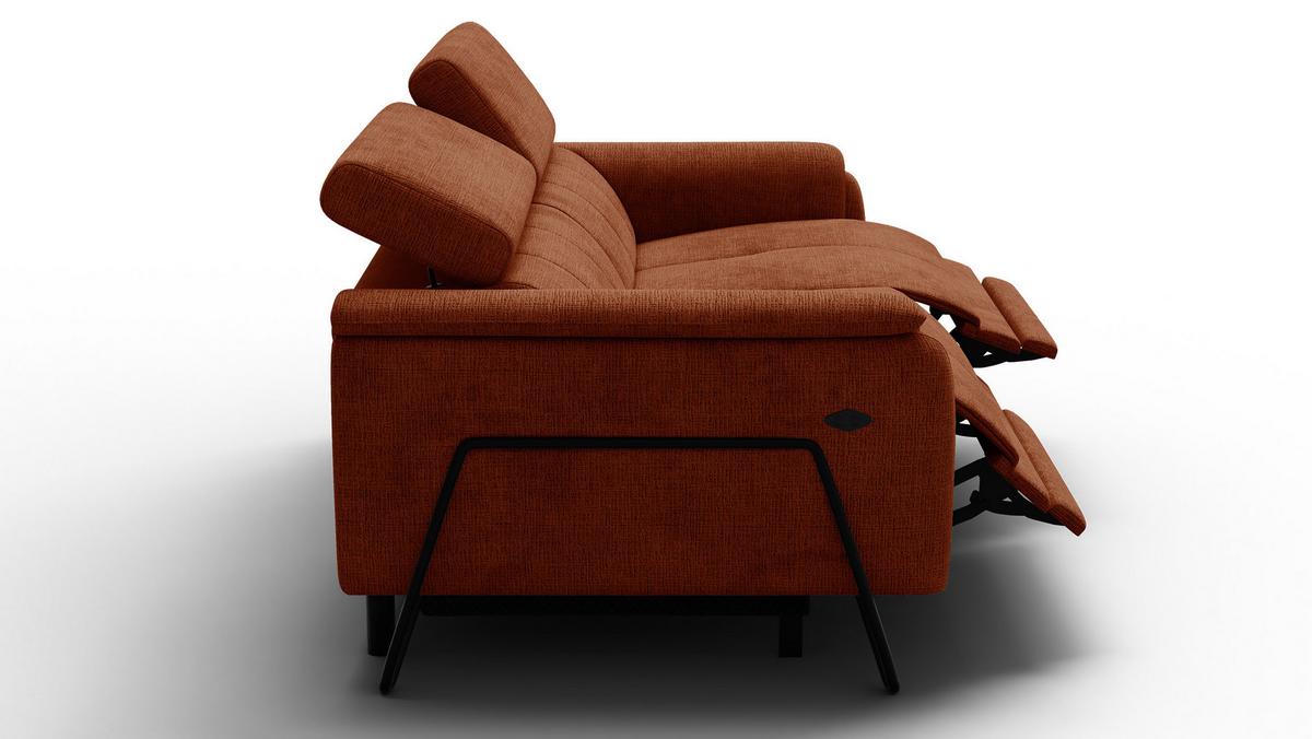 RELAXSOFA RODEN 3-Sitzer, rostrot - Orange, Holz/Textil (194/82/103cm) - Wozimo