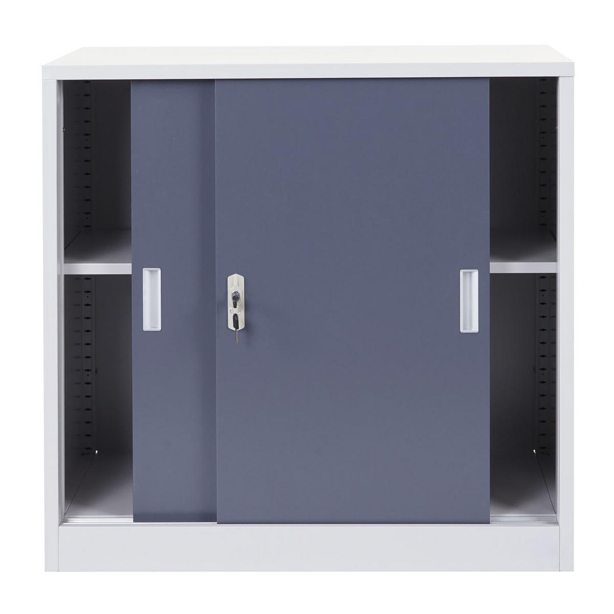 AKTENSCHRANK Grau - Grau, Metall (90/90/45cm) - MCW