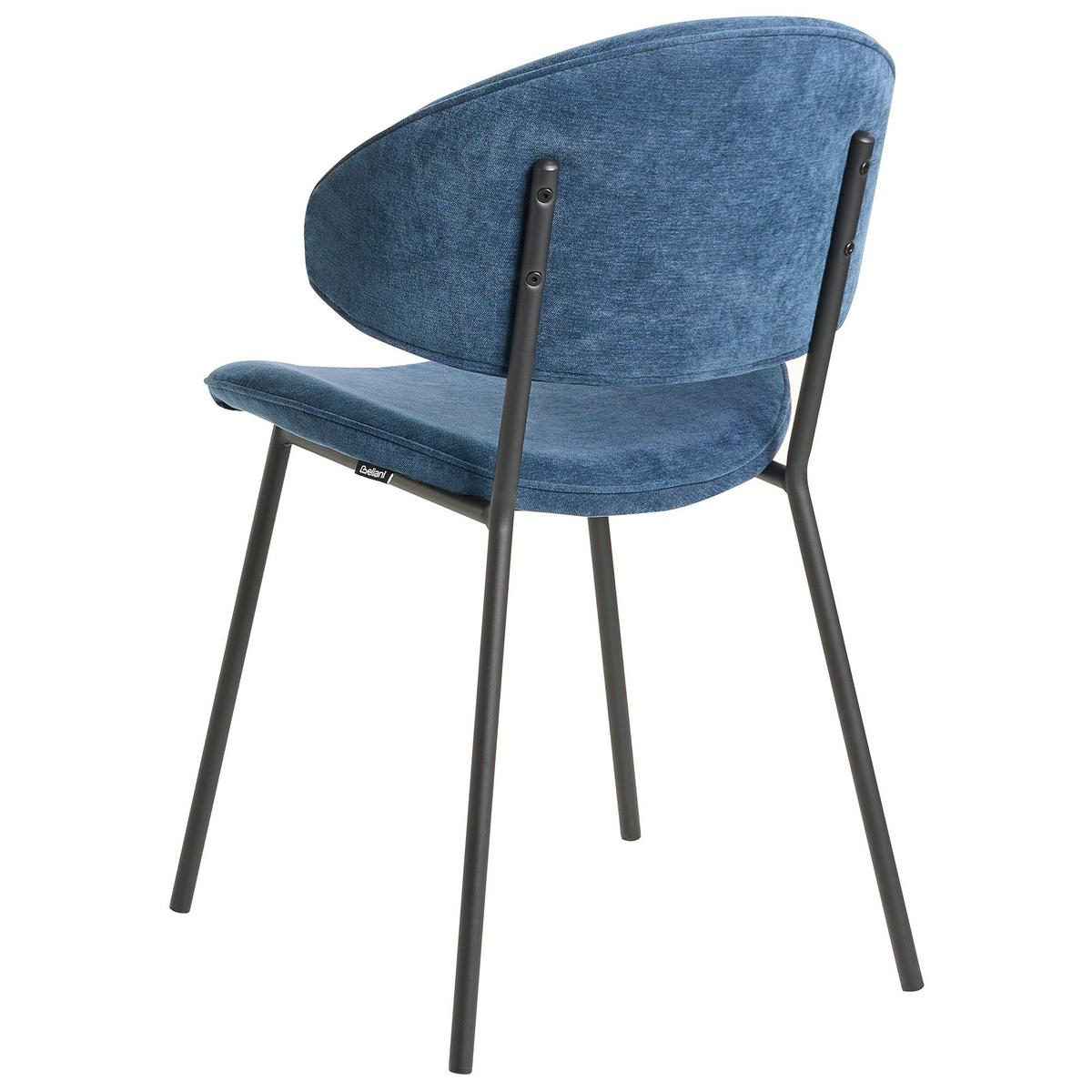 ESSZIMMERSTUHL 2er-Set Stoff Dunkelblau Kiana - Dunkelblau, Textil (50/81/59cm) - Beliani