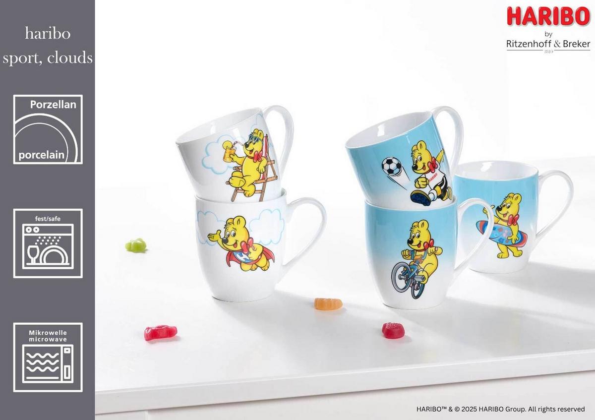 BECHER CLOUDS Haribo bunt 500 ml 6er Set - Multicolor, Keramik (0.5L) - Ritzenhoff Breker