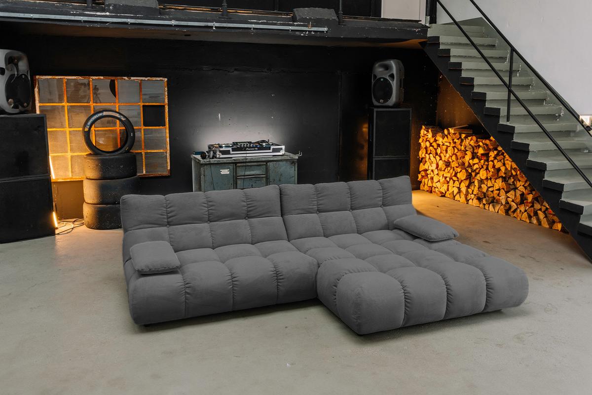 SITZGRUPPE VIVIEN 3ER SET Anthrazit Cord (1er-Set) - Anthrazit, Kunststoff/Textil (359/85/510cm) - KAWOLA