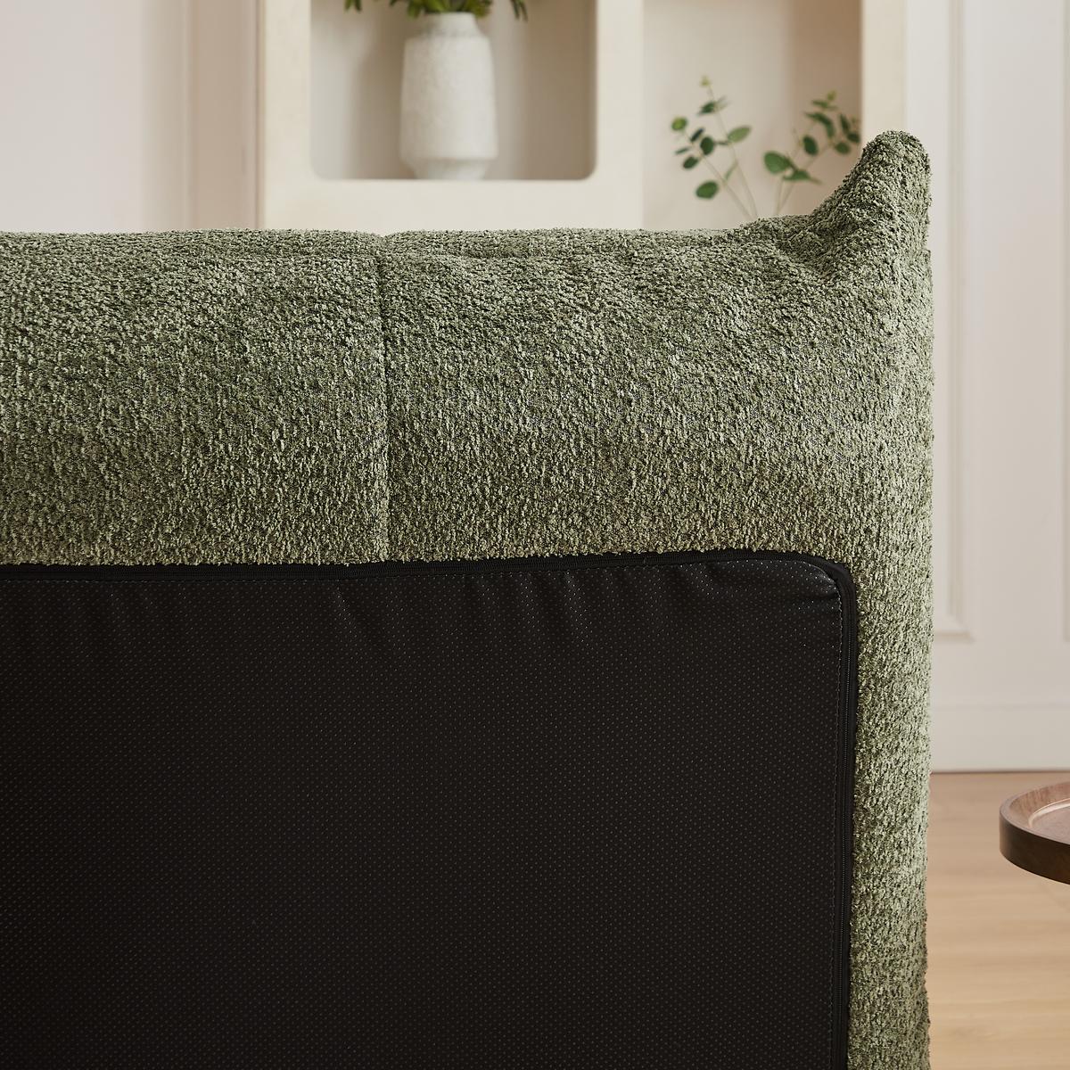 SESSEL Chenille Stil mit Fußhocker & ergonomisch - Grün, Textil (94/71/185cm) - Urban Meuble